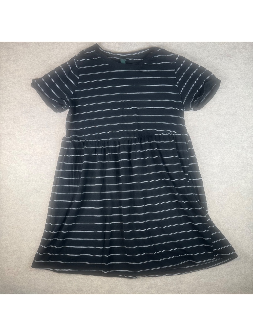Wild Fable Black and White Striped Short Sleeve Dress Medium